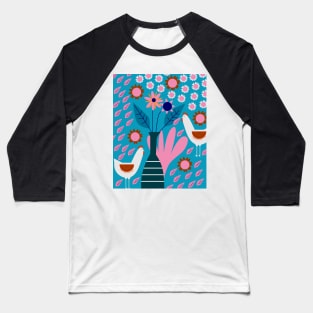 Hens in floral rain Baseball T-Shirt